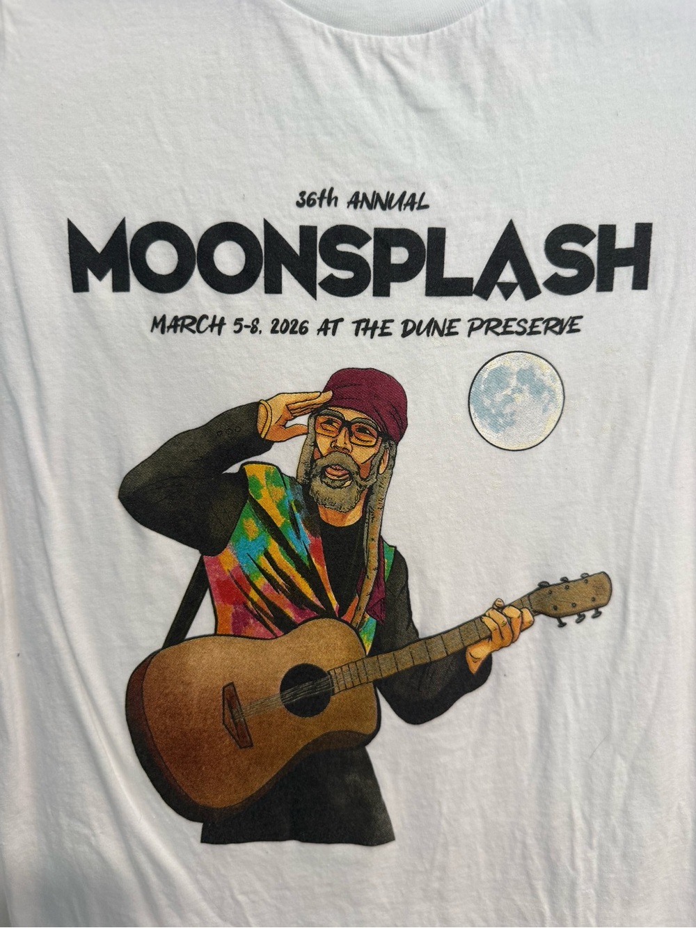 Moonsplash 2026 Festival T-Shirt Medium Bella + Canvas White Graphic Tee NWOT